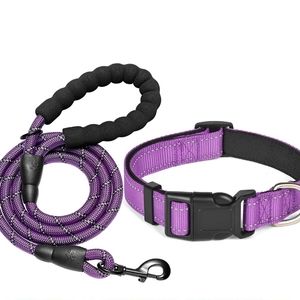 Ladoogo Reflective dog collar - size XS - purple